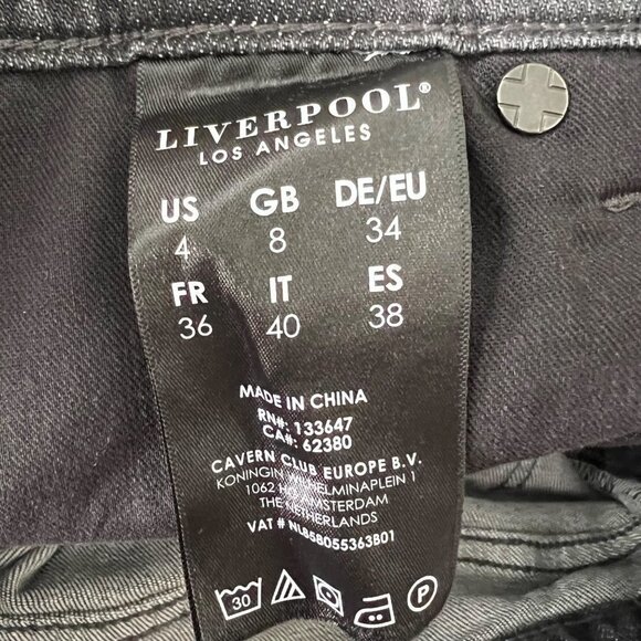 NWT Liverpool Jeans The Crop Straight in Spencer (faded wash gray) 4 / 27 - Picture 9 of 10